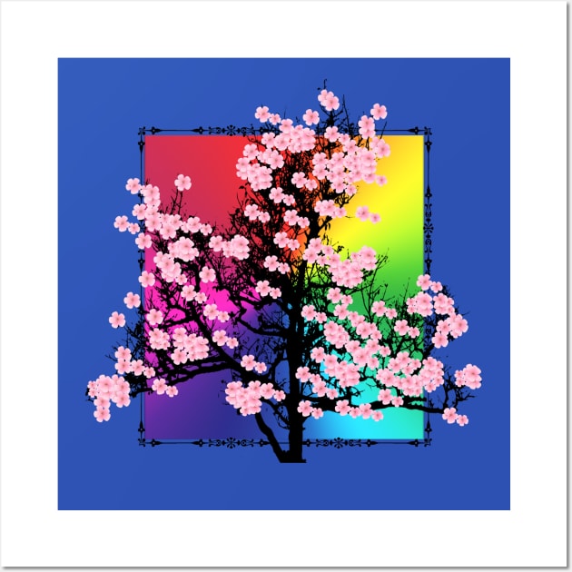 Colorful cherry blossoms Wall Art by Sinmara